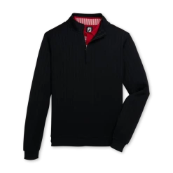 Drop Needle Half-Zip Gathered Waist