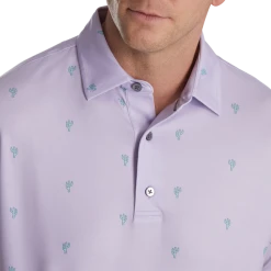 Cactus Print Lisle Self Collar -FootJoy Shop FJ 28032 04