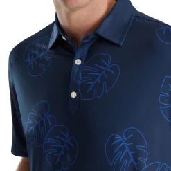 Jungle Leaf Print Lisle Self Collar -FootJoy Shop FJ 28040 04