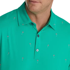 18 Holes Print Lisle Self Collar 9 18 Holes Print Lisle Self Collar -FootJoy Shop FJ 28054 04