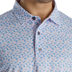 Athletic Fit Beach Print Lisle Self Collar 9 Athletic Fit Beach Print Lisle Self Collar -FootJoy Shop FJ 28317 04