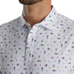 Transfusion Print Lisle Self Collar -FootJoy Shop FJ 28336 04