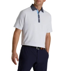 Pique Tulip Trim Stretch Lisle Collar -FootJoy Shop FJ 28456 02